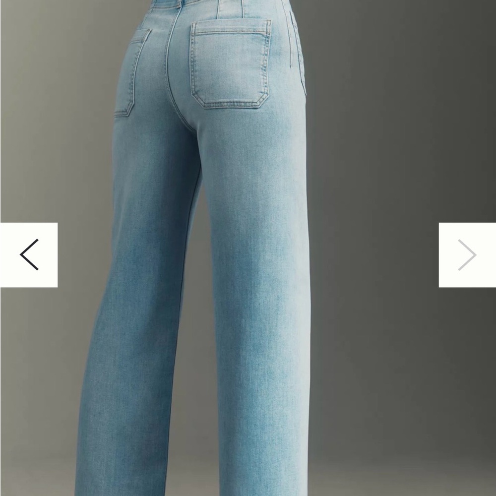 Pilcro and the Letterpress Light Wash Wide Leg full length jeans - Picture 3 of 7
